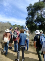 Talking about Prickly Pear on the trail